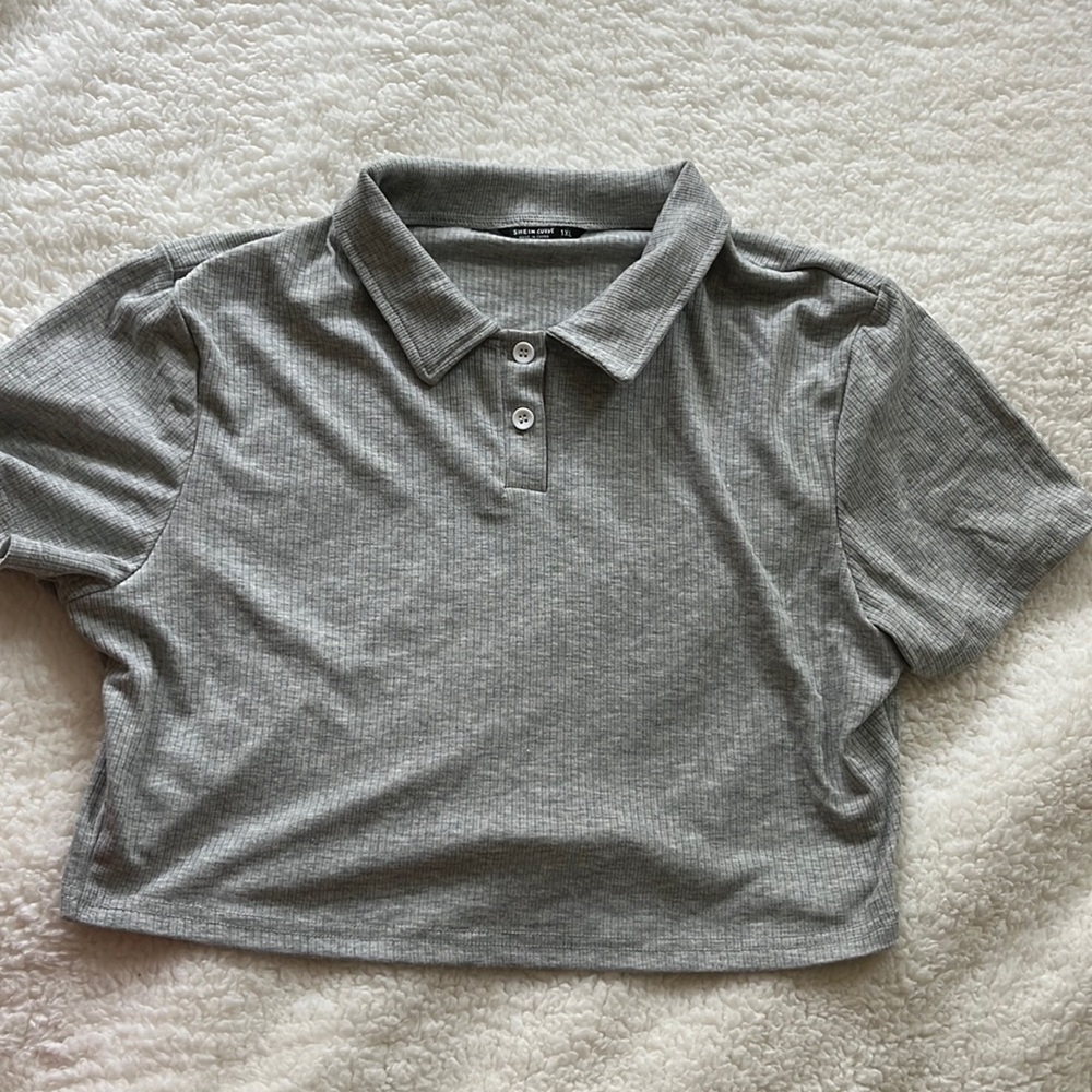 shein grey crop
